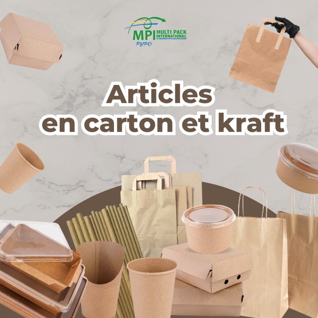 Articles en carton et kraft - Emballages jetable pour la restauration